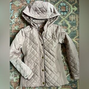 Quilted Hooded Jacket in a pretty mauve